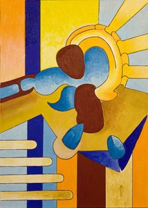 Alla luce del sole, lo spirito della casa esamina la nuova casa in costruzione, 2007 da Jan Groneberg