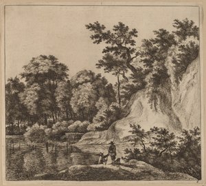 Paesaggio con Fiume e Roccia da Jan Hackaert
