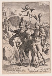 Minerva e Cupido guidano Ercole e Scipione sulla via della virtù