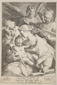 La Sacra Famiglia assistita dagli angeli da Jan Harmensz. Muller