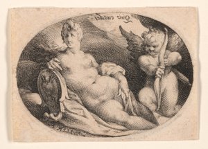 Venere e Cupido tra le nuvole da Jan Harmensz. Muller