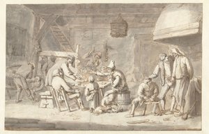 Scena in una locanda con giocatori di carte da Jan Havicksz. Steen