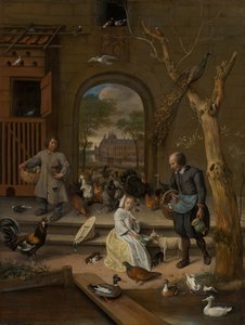 Ritratto di Jacoba Maria van Wassenaer, conosciuto come Il cortile del pollame da Jan Havickszoon Steen