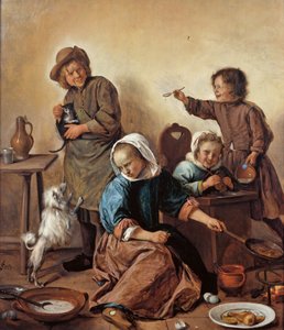 Il pasto dei bambini, ca 1665 da Jan Havickszoon Steen