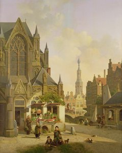 Bancarella di verdure in una città olandese da Jan Hendrik Verheyen
