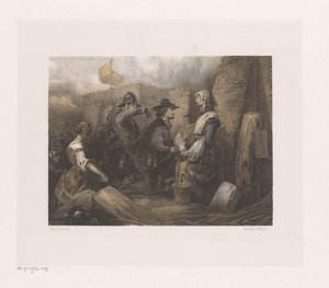 Donna e soldati presso una porta della città, possibilmente Kenau Simonsdochter da Jan Hendrik van de Laar