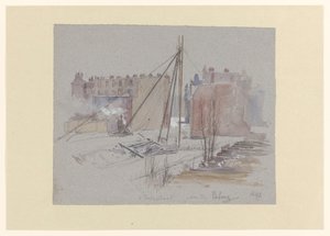 Lavori di palificazione in Van Eeghenstraat, dietro Parkweg da Jan Hoynck van Papendrecht