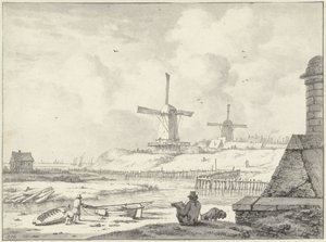 Disegnatore che schizza su Hoogendijk, fuori dalla Haarlemmer Poort da Jan Hulswit