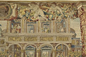 (dettaglio) del palazzo e angelo musicista da Vertumno e Pomona