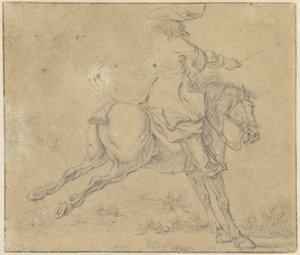 Cavaliere su un cavallo che si impenna da Jan Jacobsz van der Stoffe