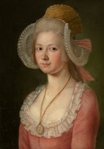 Ritratto di una signora con cappello, 1785 da Jan Jahn