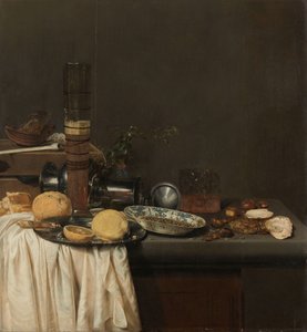 Natura morta con un bicchiere di birra alto da Jan Jansz. van de Velde (III)