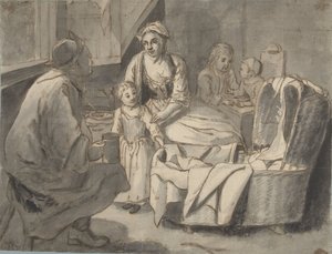 Interno con una famiglia con bambini