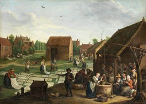 Jan Josef Horemans (II) Bleachfield da Jan Josef Horemans the Younger
