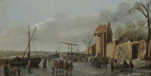 Una scena sul ghiaccio, 1627 da Jan Josefsz Goyen van