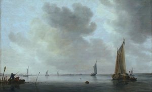 Barche da pesca in un estuario da Jan Josephsz van Goyen