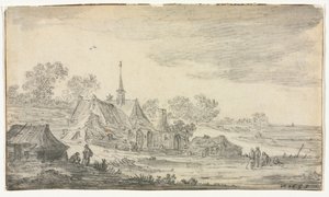 Gruppo di edifici su una spiaggia da Jan Josephsz van Goyen