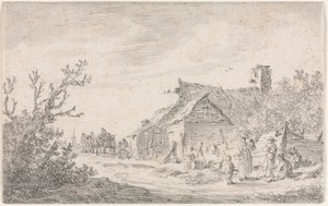 Paesaggio con un cottage e figure, 1653 da Jan Josephsz van Goyen