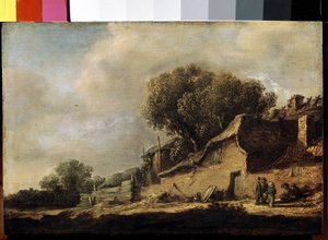 Paesaggio con una casetta di contadini e una quercia da Jan Josephsz van Goyen