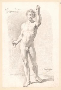 Nudo maschile in piedi, visto di fronte (2° premio 1789) da Jan Kamphuijsen
