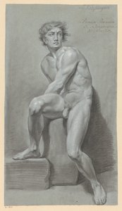 Nudo maschile seduto, visto di fronte (1° premio 1791)