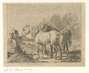 Prato con due cavalli da Jan Karel Jacob de Jonge