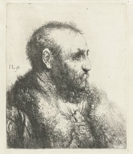Busto di un vecchio con pelliccia da Jan Lievens