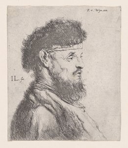 Busto di un uomo con cappello di pelliccia, XVII secolo