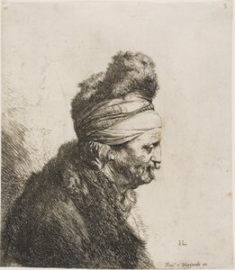 Busto di un uomo orientale, rivolto a destra da Jan Lievens