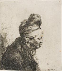 Busto di un uomo orientale, rivolto a destra da Jan Lievens