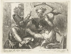 Giocatori di carte litigiosi e la Morte da Jan Lievens