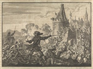 Assalto respinto delle mura di Livron, difese dagli ugonotti, 1574 da Jan Luyken