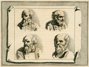 Lettere greche disegnate sulla testa del Sommo Sacerdote come parte dell