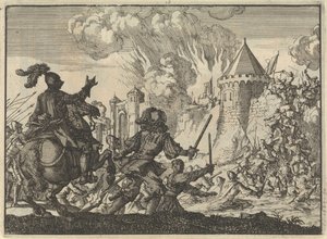 Truppe olandesi che assaltano il muro di Tienen, 1635 da Jan Luyken