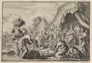 Gli Israeliti portano i loro tesori per la costruzione del tabernacolo da Jan Luyken
