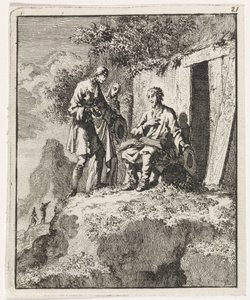 Eremita visitato da due figure da Jan Luyken