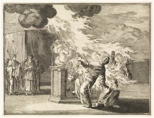 Nadab e Abihu uccisi dalle fiamme da Jan Luyken