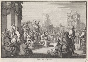 Predica di Cristo davanti al tempio da Jan Luyken