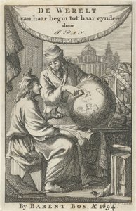 Due uomini studiano un globo da Jan Luyken