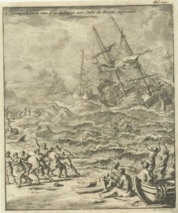 Naufragio di navi al Capo di Buona Speranza, 1693 da Jan Luyken