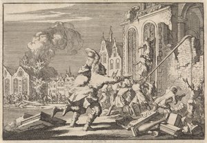 Distruzione delle cappelle cattoliche a Londra, 1688 da Jan Luyken