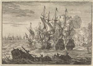 Battaglia navale a Beachy Head, 1690 da Jan Luyken