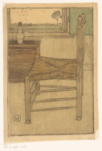 Sedia con sedile di paglia