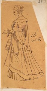 Skarbczyk. Stehende Frau in Kleidung des 16. Jahrhunderts da Jan Matejko