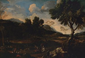 Paesaggio con una Battaglia tra Due Arieti