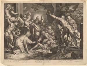 La resurrezione di Lazzaro da Jan Muller, after Abraham Bloemaert