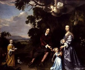 Pieter van der Graaff, sua moglie e le figlie da Jan Mytens or Mijtens