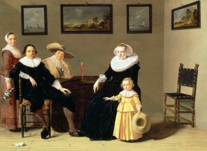Famiglia olandese in un interno da Jan Olis
