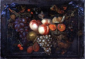 Natura morta di frutta in una nicchia di pietra da Jan Pauwel the elder Gillemans