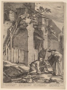 Il Profeta Elia con la Vedova di Zarepta da Jan Pietersz Saenredam, after Abraham Bloemaert